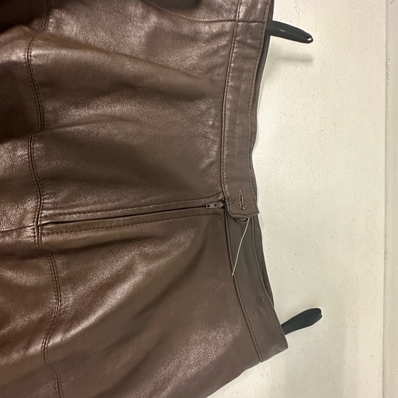 REDUCED! Chocolate brown leather pencil skirt. Fits a medium. Says 14. Not. - Picture 6 of 8